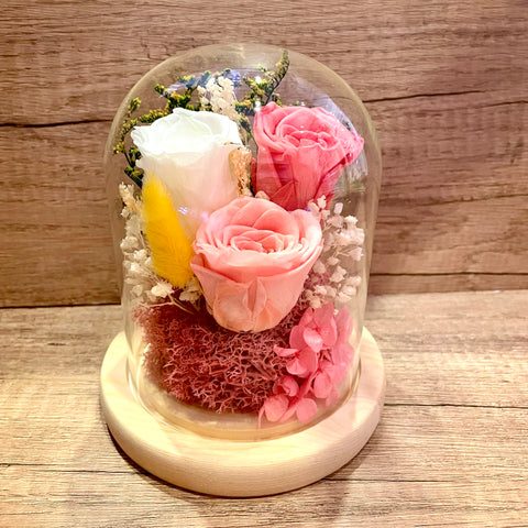 Calista Eternal Rose Preserved Flower Glass Dome