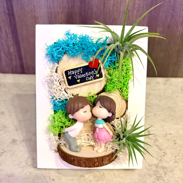 Lovebirds Eternal Airplant/ Moss 3D Wall/ Desk Frame