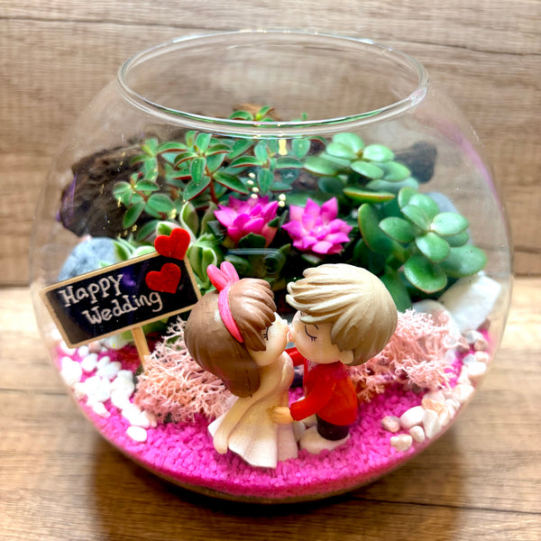Love in Bloom Succulent Terrarium