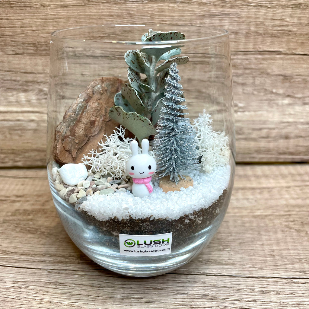 christmas succulent terrarium Xmas Bunny Succulent Terrarium Created by Lush Glass Door, Singapore's Terrarium One Stop Online Shop