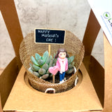 Mother's Day ~ Mini Succulents in Burlap with Gift Carrier