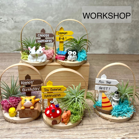 Cute Airplant & Figurines Basket Workshop (10pax)