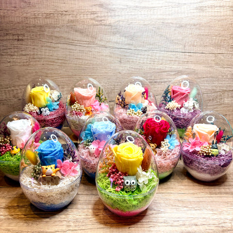 Corporate Gift Eternal Bloom Preserved Rose/ Hydrangea Flower Egg (L) (10 units)