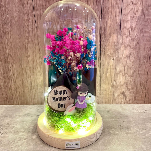 Audrey Eternal Baby Breath Dried Flower Fairy Light Tall Jar
