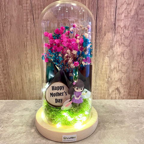 Audrey Eternal Baby Breath Dried Flower Fairy Light Tall Jar
