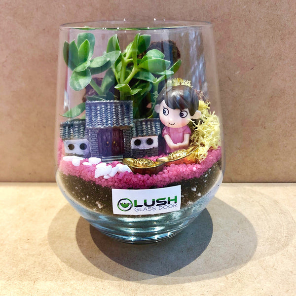 Customized Donal Succulent Terrarium by Lush Glass Door Singapore 