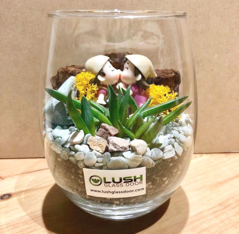 Customized Reva Succulent Terrarium by Lush Glass Door Singapore 