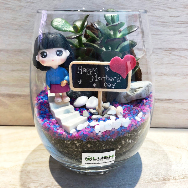 Customized Magglio Succulent Terrarium by Lush Glass Door Singapore 