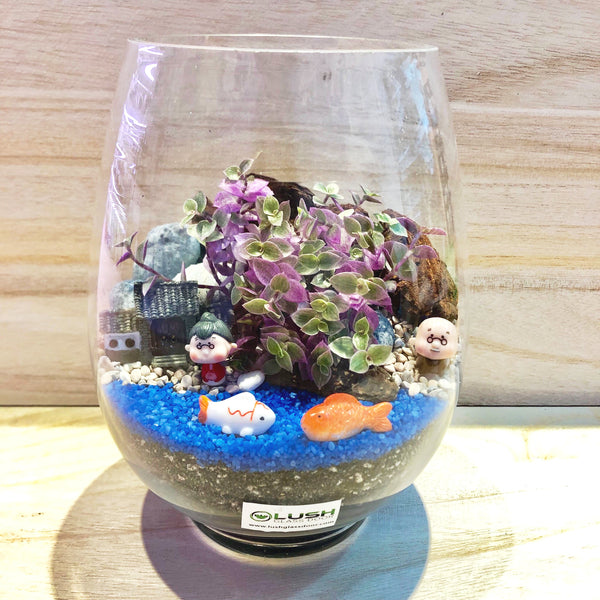 Customized Peaceful Scenic Succulents Terrarium by Lush Glass Door Singapore