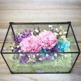 Garden Flowers of Love Eternal Preserved Carnation in Geometric Glass Box