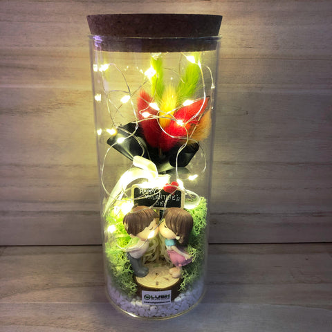 Laramie Eternal Bunny Tails Fairy Light Glass Jar Excellent Gift for Valentine's Day or Anniversary