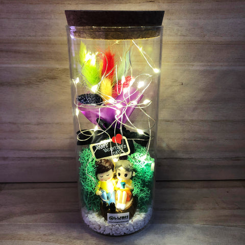 Lovett Eternal Bunny Tails Fairy Light Glass Jar Excellent Gift for Valentine's Day or Anniversary