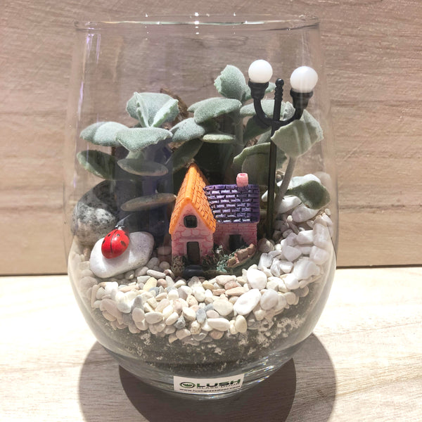 Customized Cottage Summer Themed Succulents Terrarium by Lush Glass Door Singapore