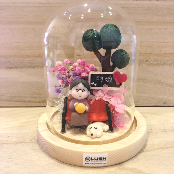 For Grandma Preserved Baby Breath Glass Dome 