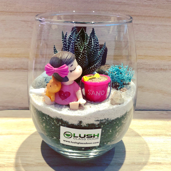 Customized Presslyn Succulent Terrarium by Lush Glass Door Singapore 