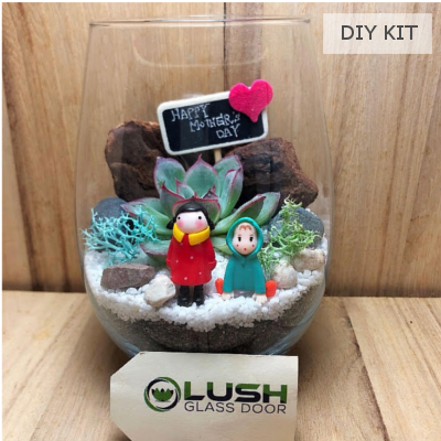 Mother's Day Succulent Terrarium DIY Kit 01 by Lush Glass Door Singapore