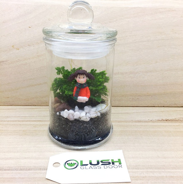 Customized Winter Lady Themed Moss Terrarium by Lush Glass Door Singapore