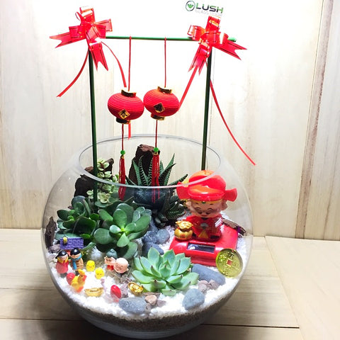 Customized Medora Auspicious CNY Terrarium by Lush Glass Door Singapore