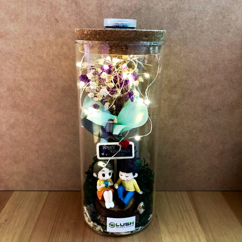  EVOLUX Fairy Lights Dried Flowers Decorative Jar