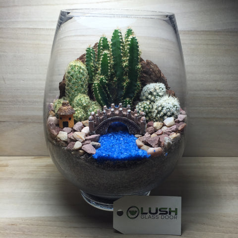 Customized Lakeside Scenic Succulents Terrarium by Lush Glass Door Singapore