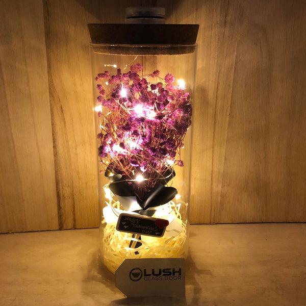 Customised Everley Nicki Baby Breath Fairy Light Glass Jar by Lush Glass Door Singapore