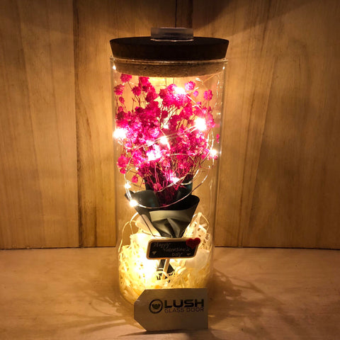 Customised Kisa Eternal Baby Breath Fairy Light Glass Jar by Lush Glass Door Singapore