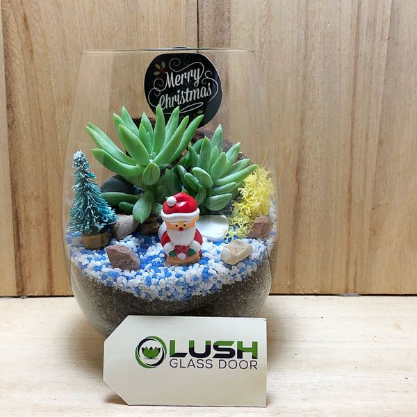 Customized Dear Santa Succulent Terrarium by Lush Glass Door Singapore