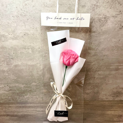 Aurelia Preserved Flower Single Pink Rose Bouquet