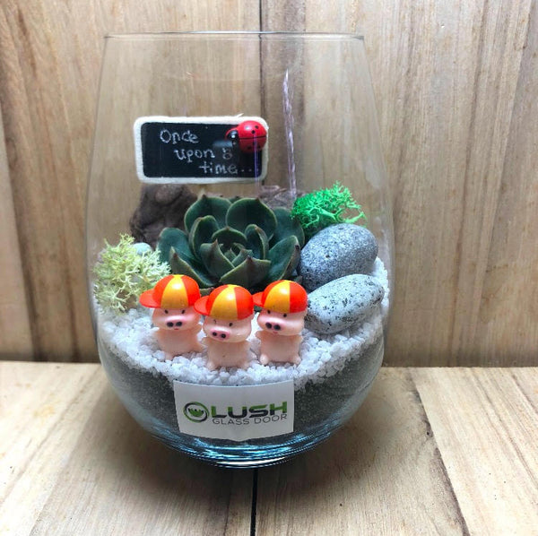 Customized Once Upon A Time Succulent Terrarium by Lush Glass Door Singapore 