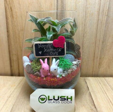 Customized Mother's Day Ava Succulent Terrarium by Lush Glass Door Singapore 