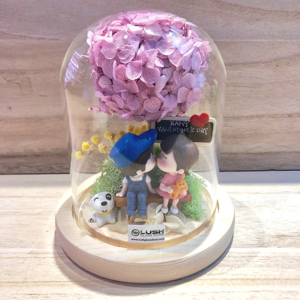 Stunning Preserved Hydrangea Tree in Dome Glass