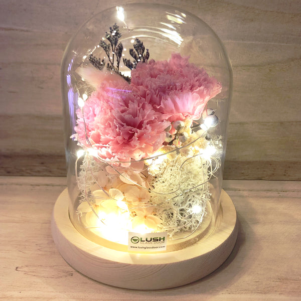 Eternal Carnation Preserved Flower Glass Dome
