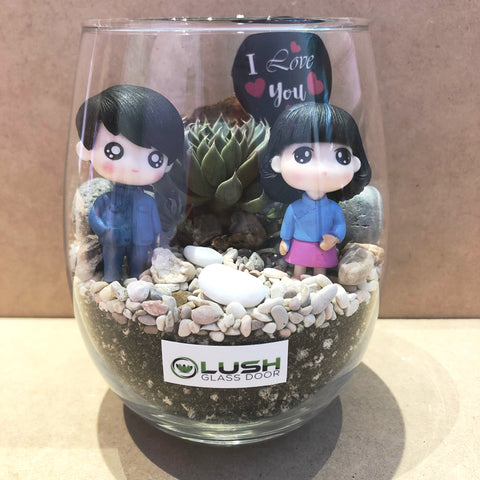 Customized Bonnie Succulent Terrarium by Lush Glass Door Singapore 