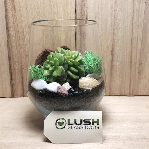 Customised Sienna Zen Themed Succulent Terrarium by Lush Glass Door Singapore